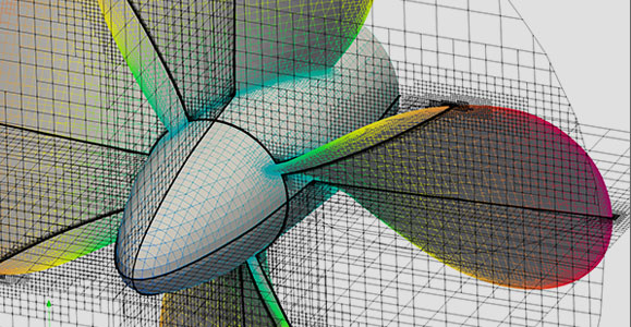 Propeller blade mesh with boundary layers